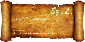 Szoó Leander névjegykártya